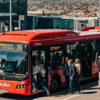 Electric SkyBus Sunshine Express at Melbourne Airport 2025